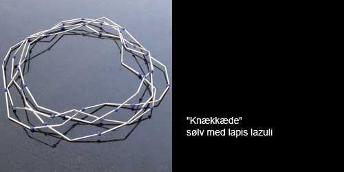 "Knækkæde" sølv med lapis lazuli