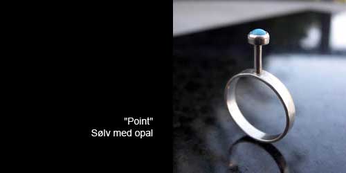 "Point" Sølv med opal 